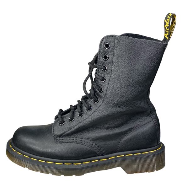 Dr. Martens Women’s Black Leather Combat Boots Size US 7 - Picture 3 of 10